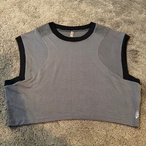 Free People Movement Gray and Black Crop Top